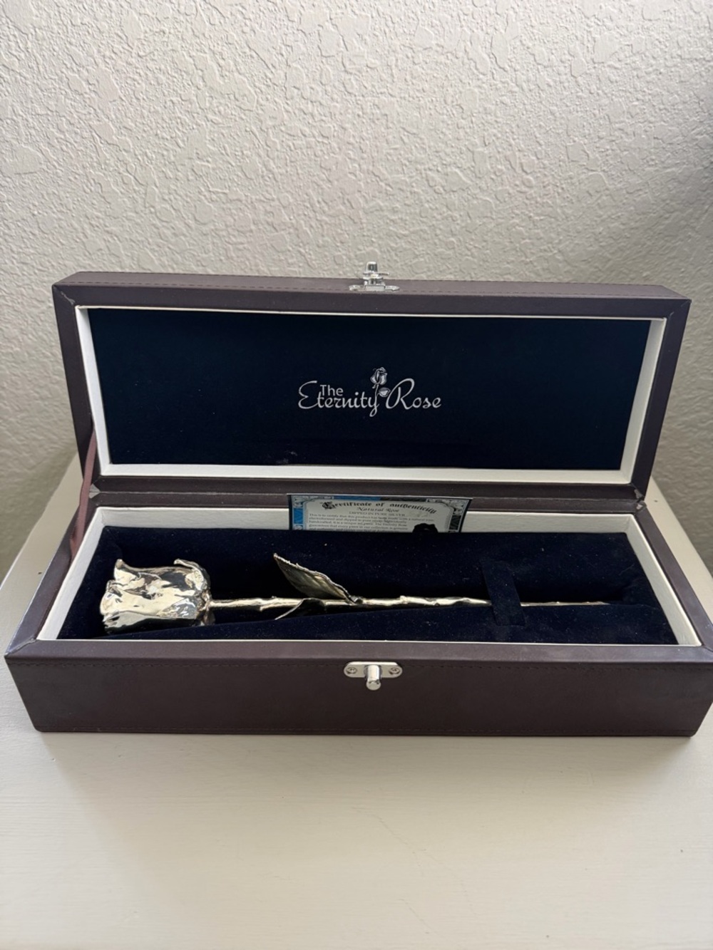 The Eternity Rose Silver Plated Keepsake Rose in Presentation Box